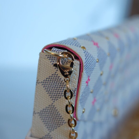 LOUIS VUITTON - Felicie Pochette Studded Damier Azur SPECIAL LIMITED EDITION - Picture 8 of 16